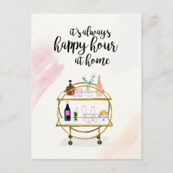 Happy Hour At Home I Postcard by worldartgroup at Zazzle