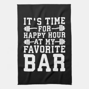 Happy Hour At My Favorite Bar - Gym Inspirational Towel