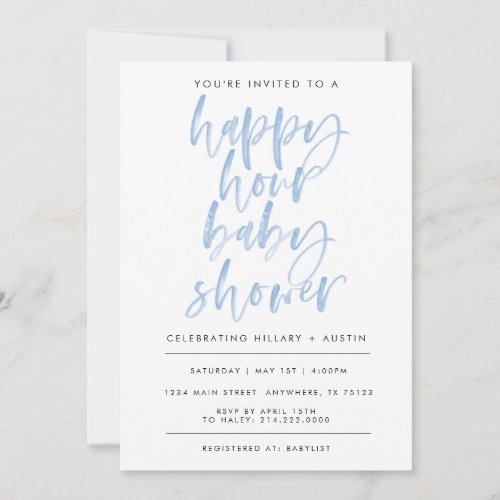 HAPPY HOUR BABY SHOWER _ BLUE INVITATION