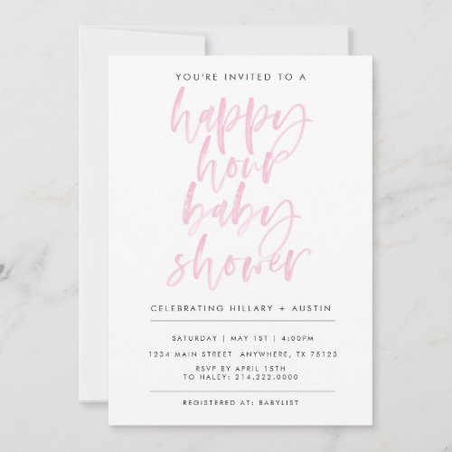 HAPPY HOUR BABY SHOWER_ PINK INVITATION