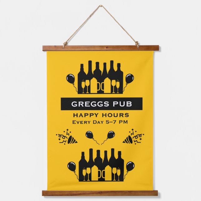 Happy Hour Bar And Pub Hanging Tapestry (Front)