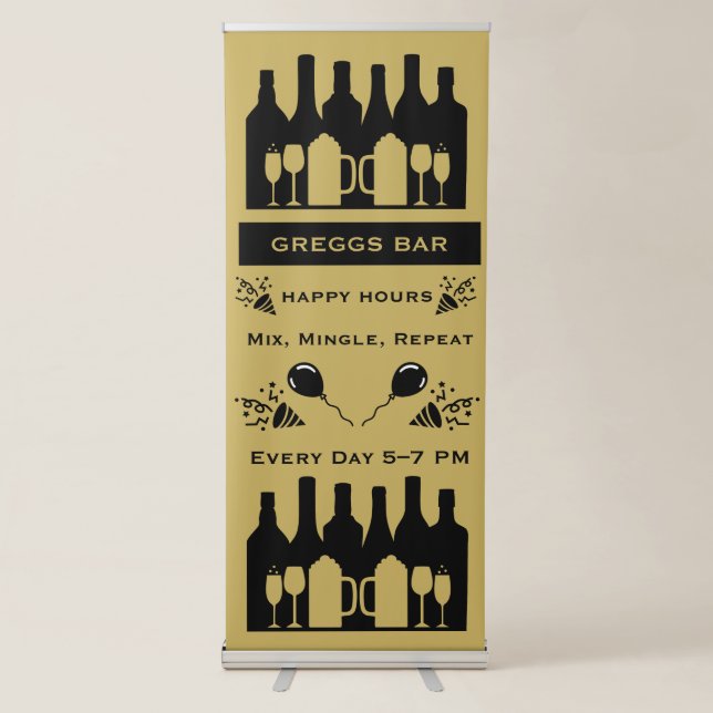 Happy Hour Bar And Pub Retractable Banner (Front)