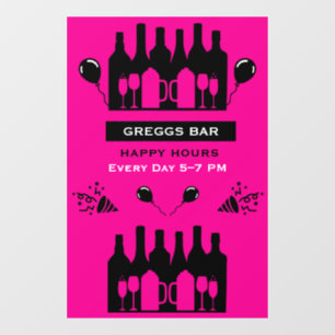 Happy Hour Bar And Pub Window Cling