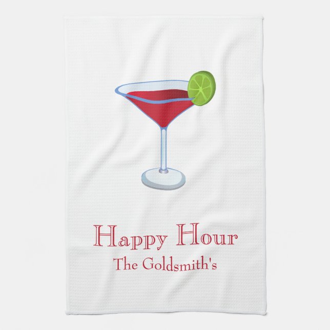 "Happy Hour" Bar/ Kitchen Towel (Vertical)
