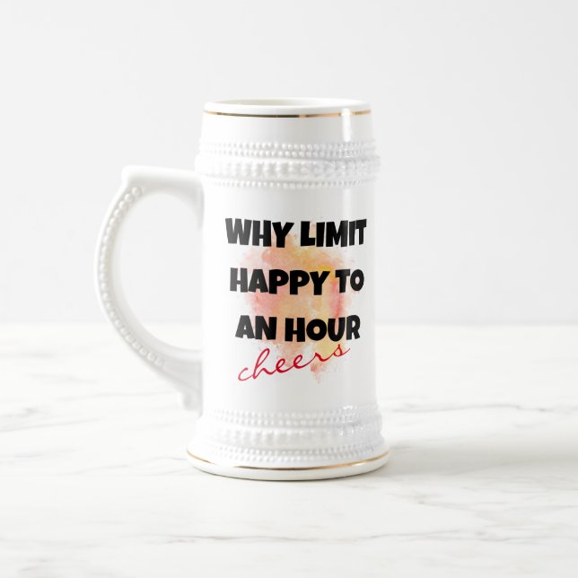 Happy Hour Beer Mug - Drinking Lover's Stein (Left)