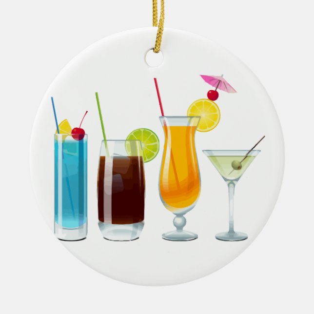 Happy Hour Ceramic Ornament (Front)