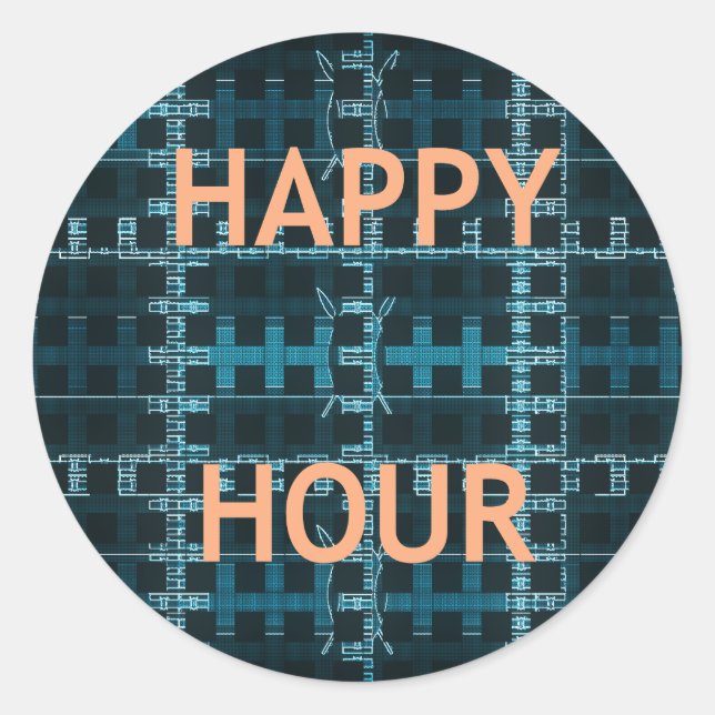 Happy Hour Classic Round Sticker (Front)