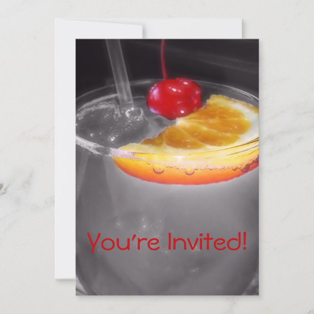 Happy Hour Cocktail Drink Invitation (Front)