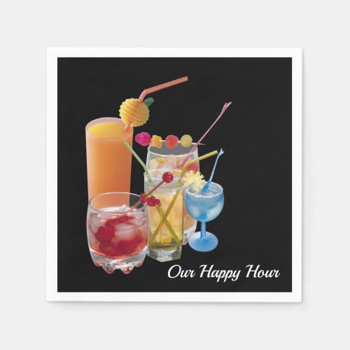 Happy Hour cocktail drinks Napkins