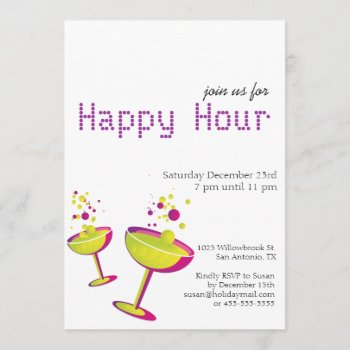 Happy Hour Cocktails Party Invite by RossiCards at Zazzle