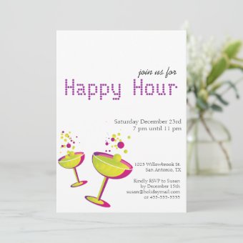 Happy Hour Cocktails Party Invite | Zazzle