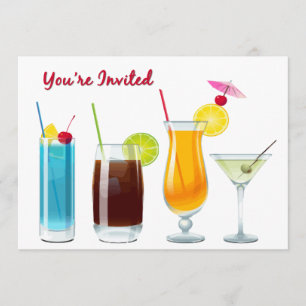 Happy Hour  Cocktails  You're Invited Invitation