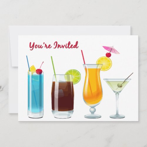 Happy Hour  Cocktails  Youre Invited Invitation