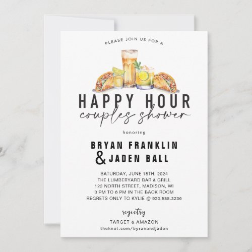 Happy Hour Couples Shower Wedding Shower Invite