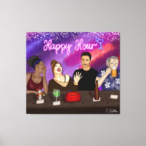 Happy Hour  Digital Art Canvas Print