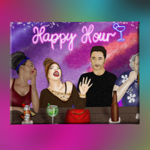 Happy Hour   Digital Art Canvas Print