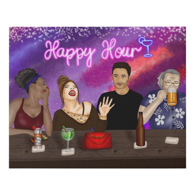 Happy Hour | Digital Art Faux Canvas Print (Front)