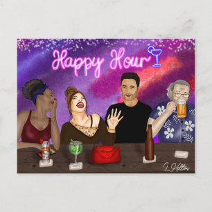 Happy Hour   Digital Art Postcard