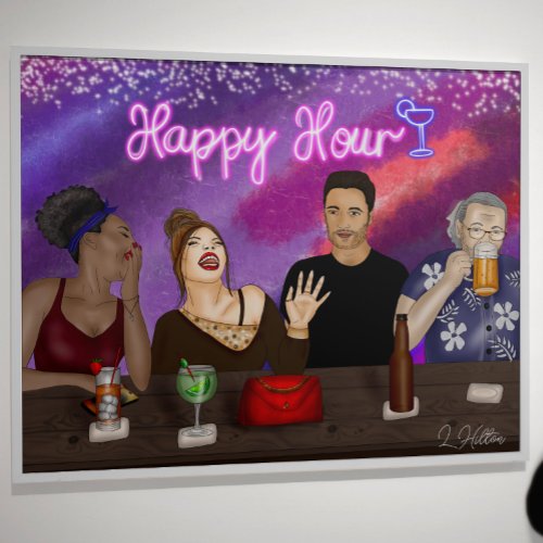 Happy Hour  Digital Art Poster