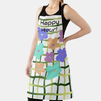 Happy Hour Flowers Summer Party Apron by CricketDiane at Zazzle