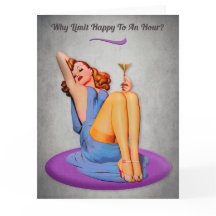 Happy Hour Funny Retro Greeting