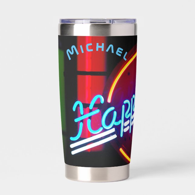 Happy Hour Gifts for Men Home Bar Work Coworker Insulated Tumbler (Front)