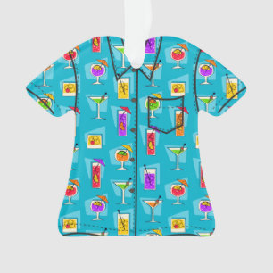 Happy Hour Hawaiian Tropical Drink Aloha Shirt Ornament