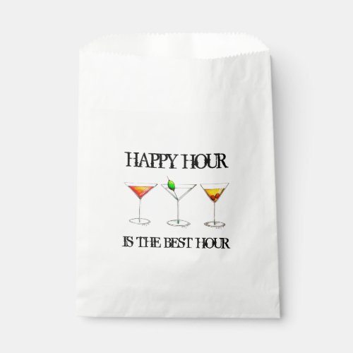 Happy Hour is the Best Hour Mixed Drink Cocktails Favor Bag