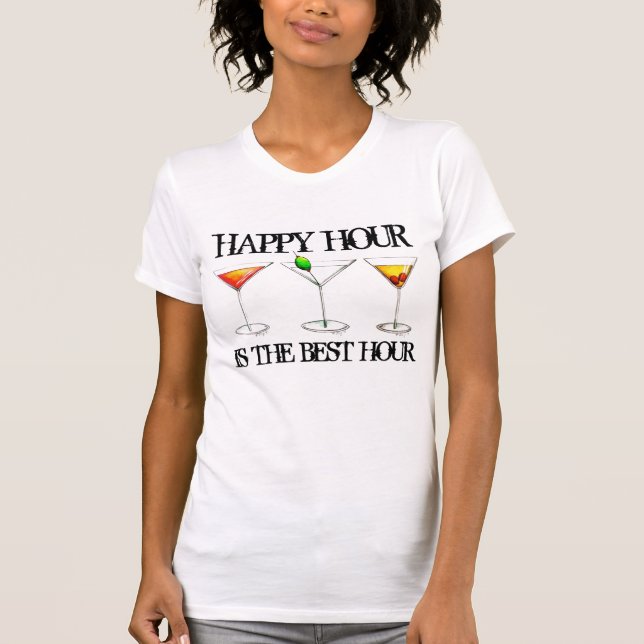 Happy Hour is the Best Hour Mixed Drink Cocktails T-Shirt (Front)
