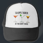 Happy Hour is the Best Hour Mixed Drink Cocktails Trucker Hat<br><div class="desc">Design features an original marker illustration of a row of classic cocktails (martini, cosmopolitan, Manhattan) with HAPPY HOUR IS THE BEST HOUR in a fun font. This cocktail illustration is also available on other products. Don't see what you're looking for? Need help with customization? Contact Rebecca to have something designed...</div>