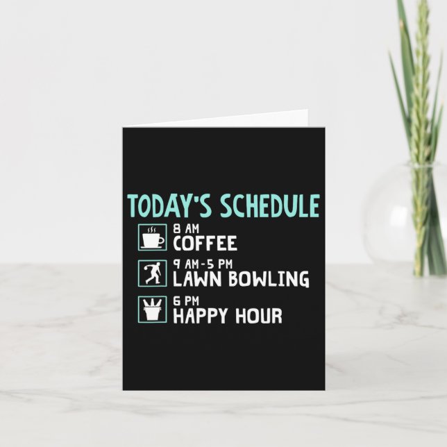 Happy Hour Lawn Bowling Shirt - Funny Lawn Bowling Card (Front)