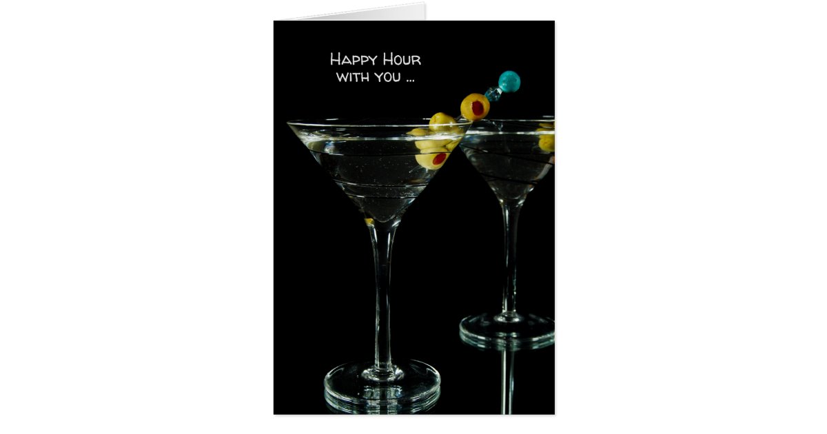 Happy Hour Martini Drink Anniversary Zazzle