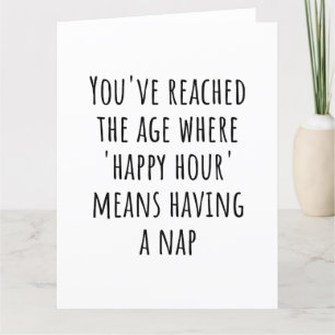 “Happy Hour” Means Nap Time – Funny Retirement Letterpress Thank You Card