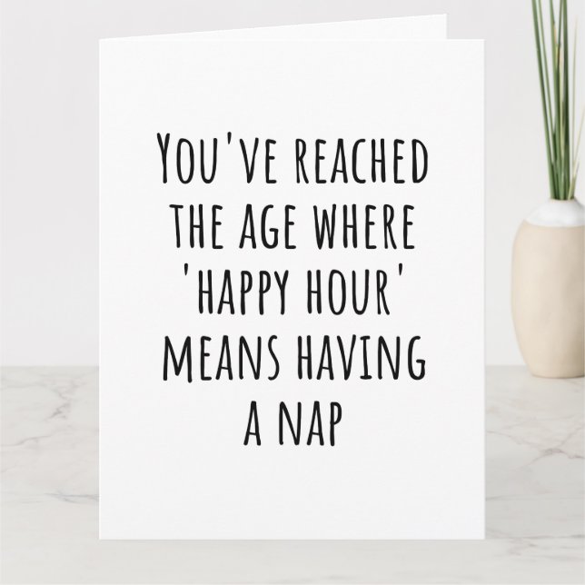 “Happy Hour” Means Nap Time – Funny Retirement Thank You Card (Front)