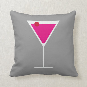 Happy Hour Modern Cocktails Bar Throw Pillow