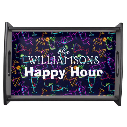 Happy Hour Neon Cocktails Serving Tray