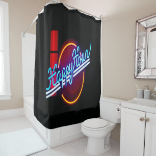 Happy Hour Neon Sign Shower Curtain