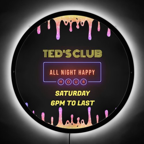 Happy Hour Night Neon  LED Sign