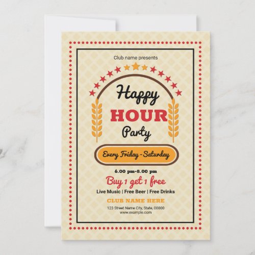 Happy Hour Party Flyer Template