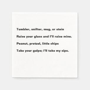 Happy Hour Poem cocktail napkin