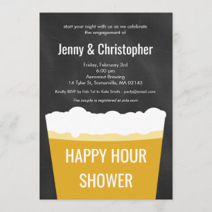 Happy Hour Shower Beer Engagement Invitation