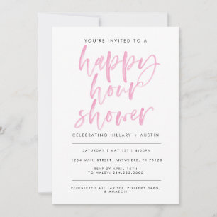Happy Hour Shower - Lt Pink Invitation