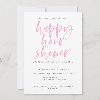 Happy Hour Shower - Lt Pink Invitation