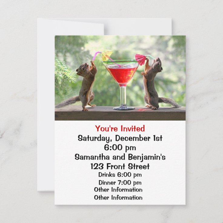 Happy Hour Squirrels Invitation Zazzle