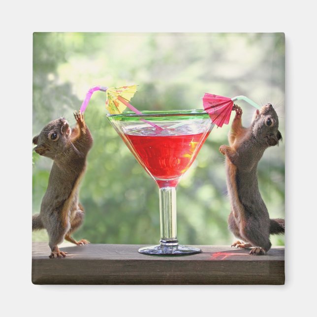 Happy Hour Squirrels Magnet (Front)