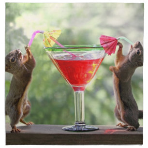 Happy Hour Squirrels Napkin
