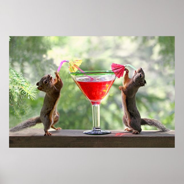 Happy Hour Squirrels Poster (Front)
