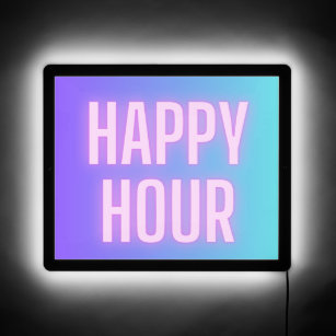 Happy Hour Typography LED Bar Sign