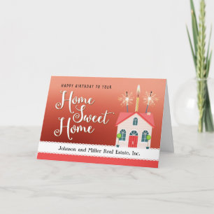 Happy House Anniversary From Realtor Letterpress Thank You Card