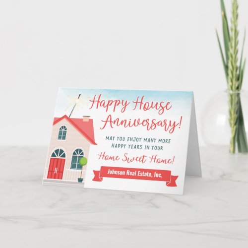 Happy House Anniversary From Realtor Thank You Car